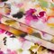 1 Yard Silk Charmeuse Watercolor Floral Fabric Italian Made Peach, Olive Green and Fuchsia 53 Inch Width